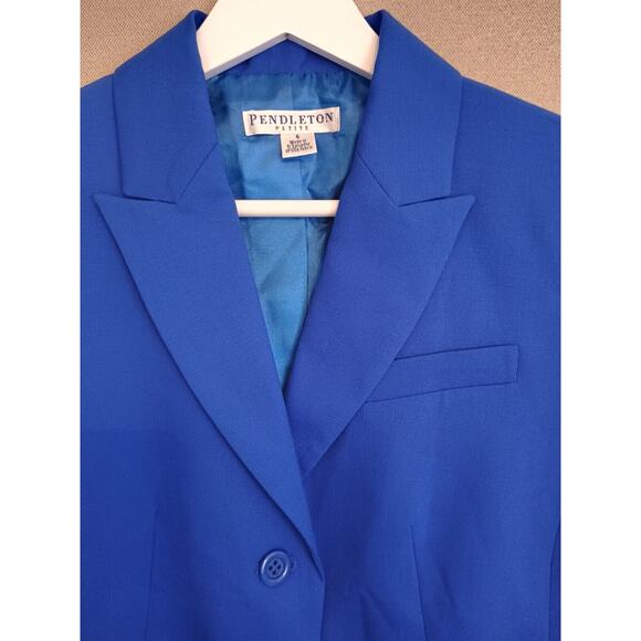Pendleton Blazer Womens 6P Cobalt Blue Corpcore Classic Career Stretch Jacket - Picture 6 of 12